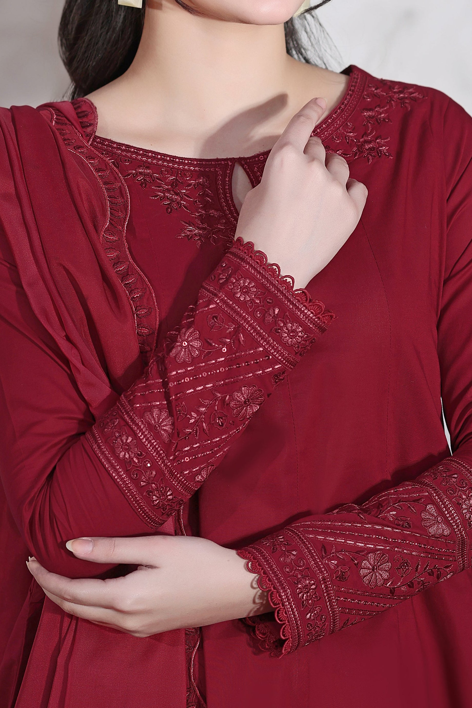 Nora Embroidered 3PC Lawn Dress