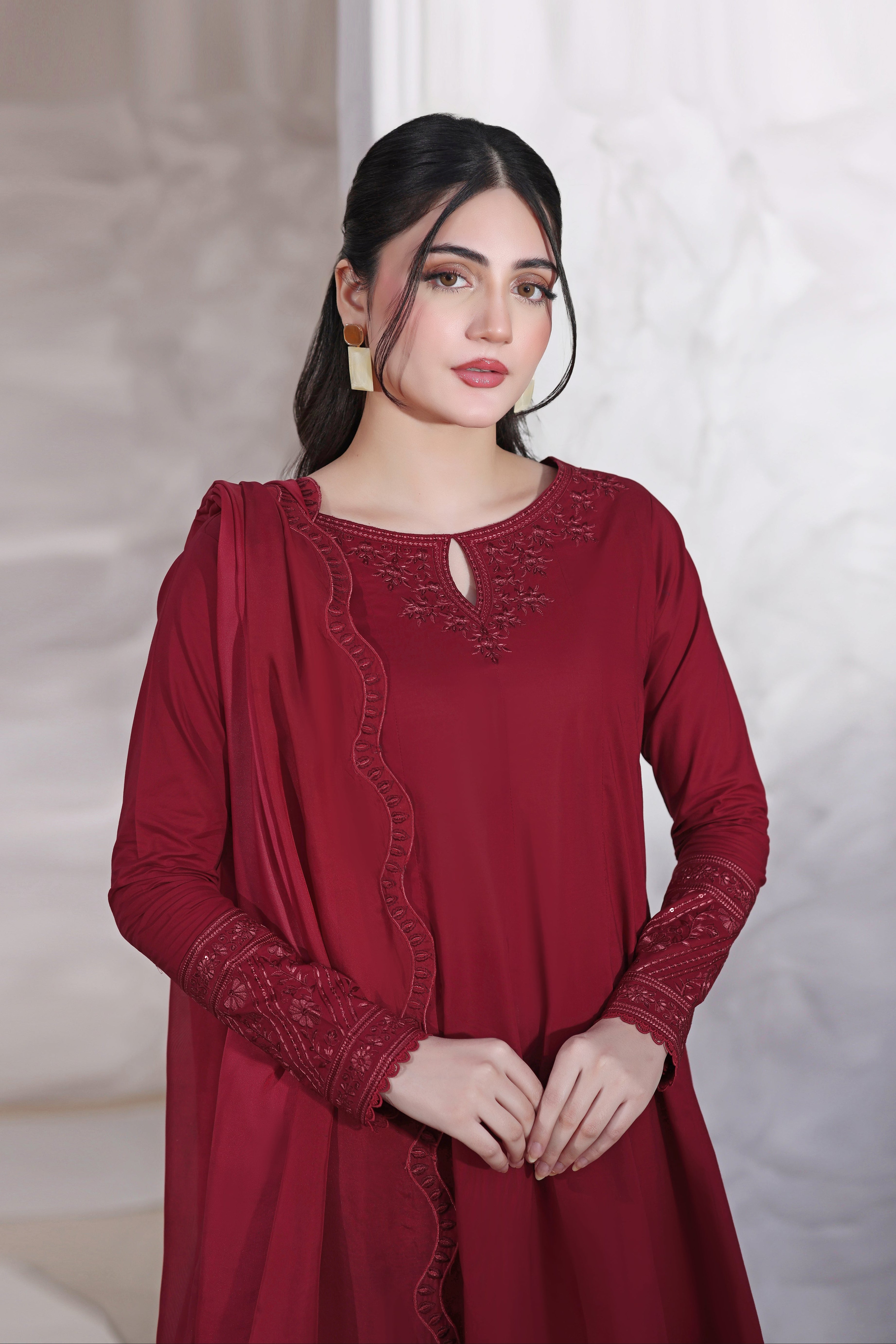 Nora Embroidered 3PC Lawn Dress