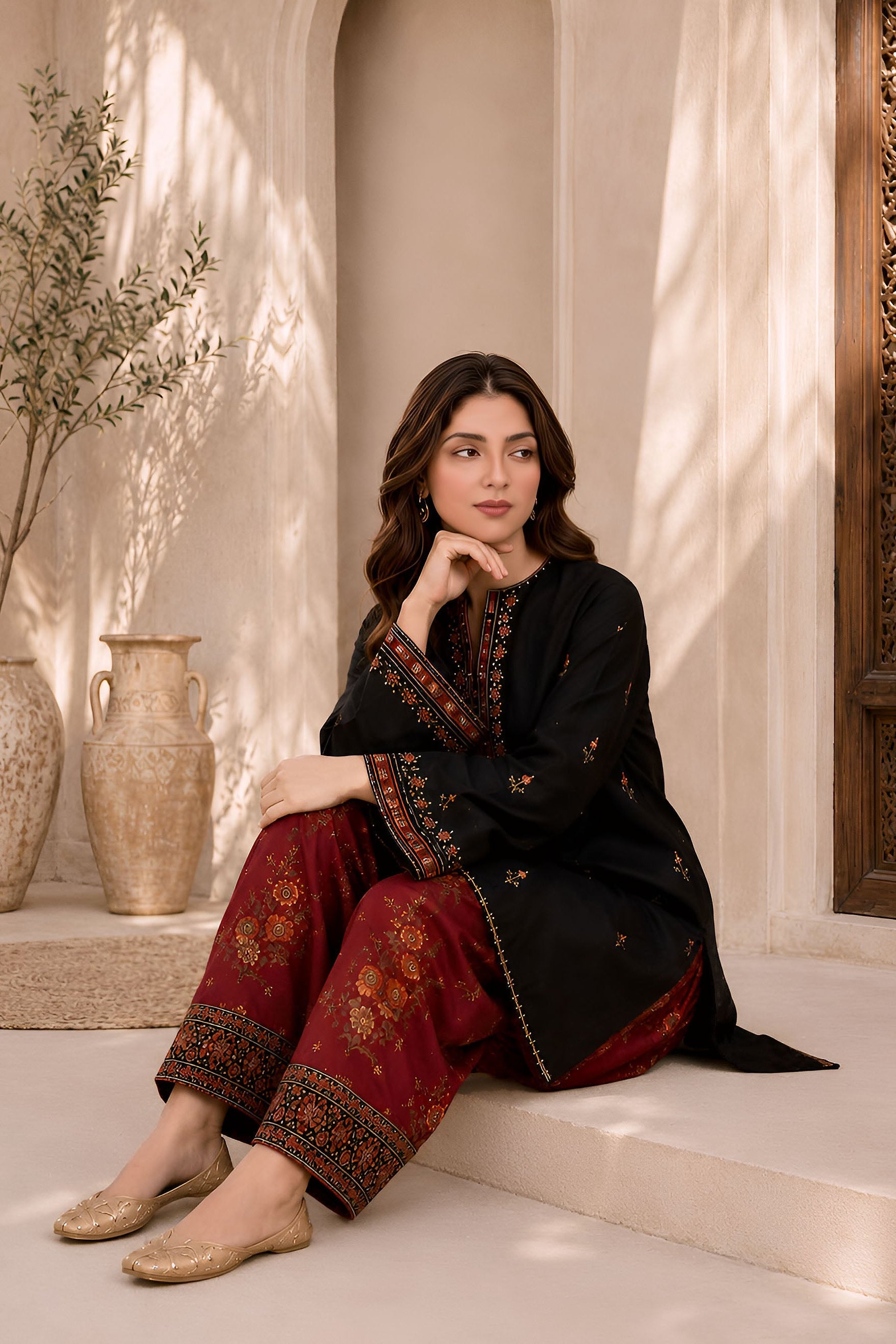 Reve Emb. Lawn 2PC Dress