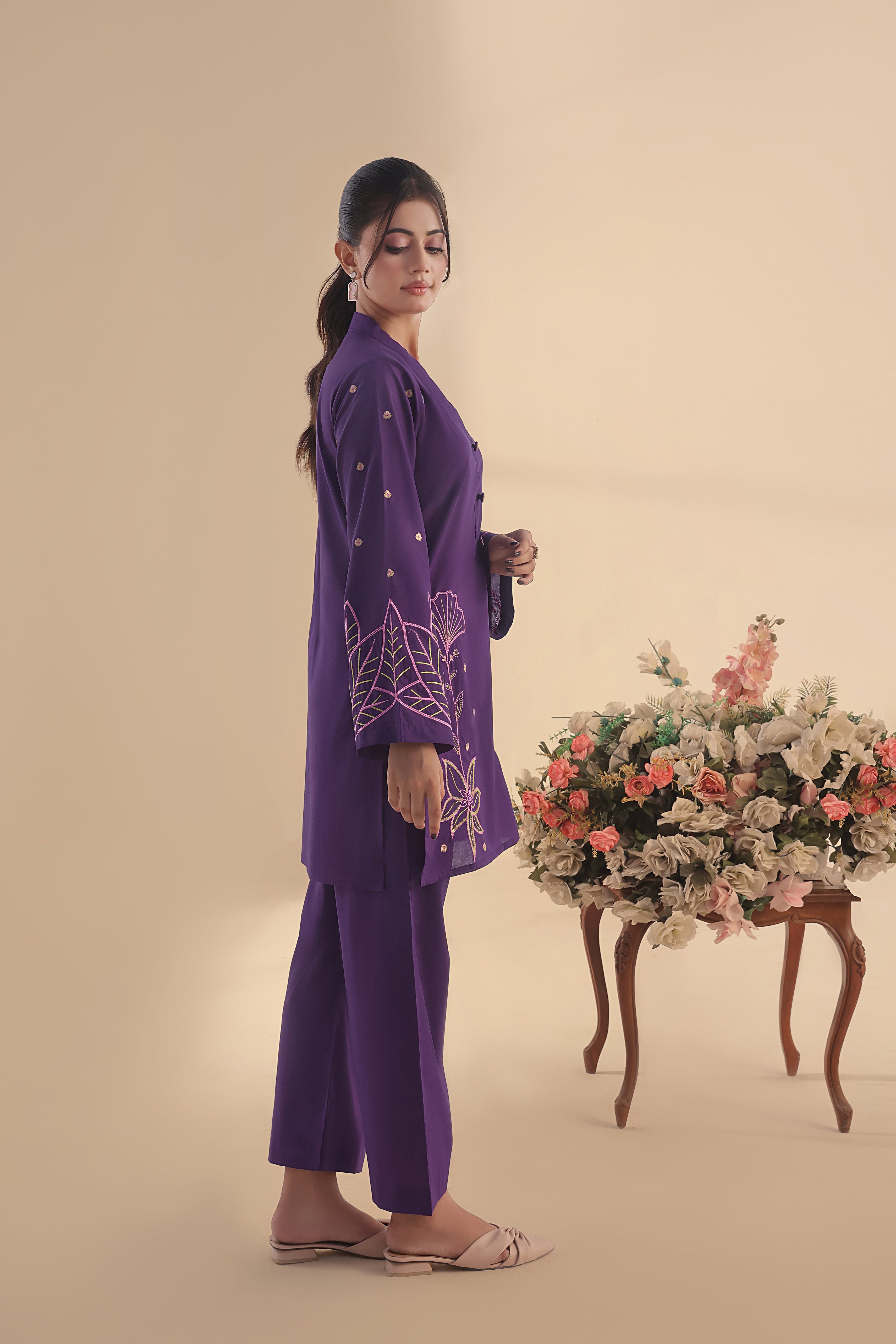 Saga Embroidered Lawn 2PC Dress