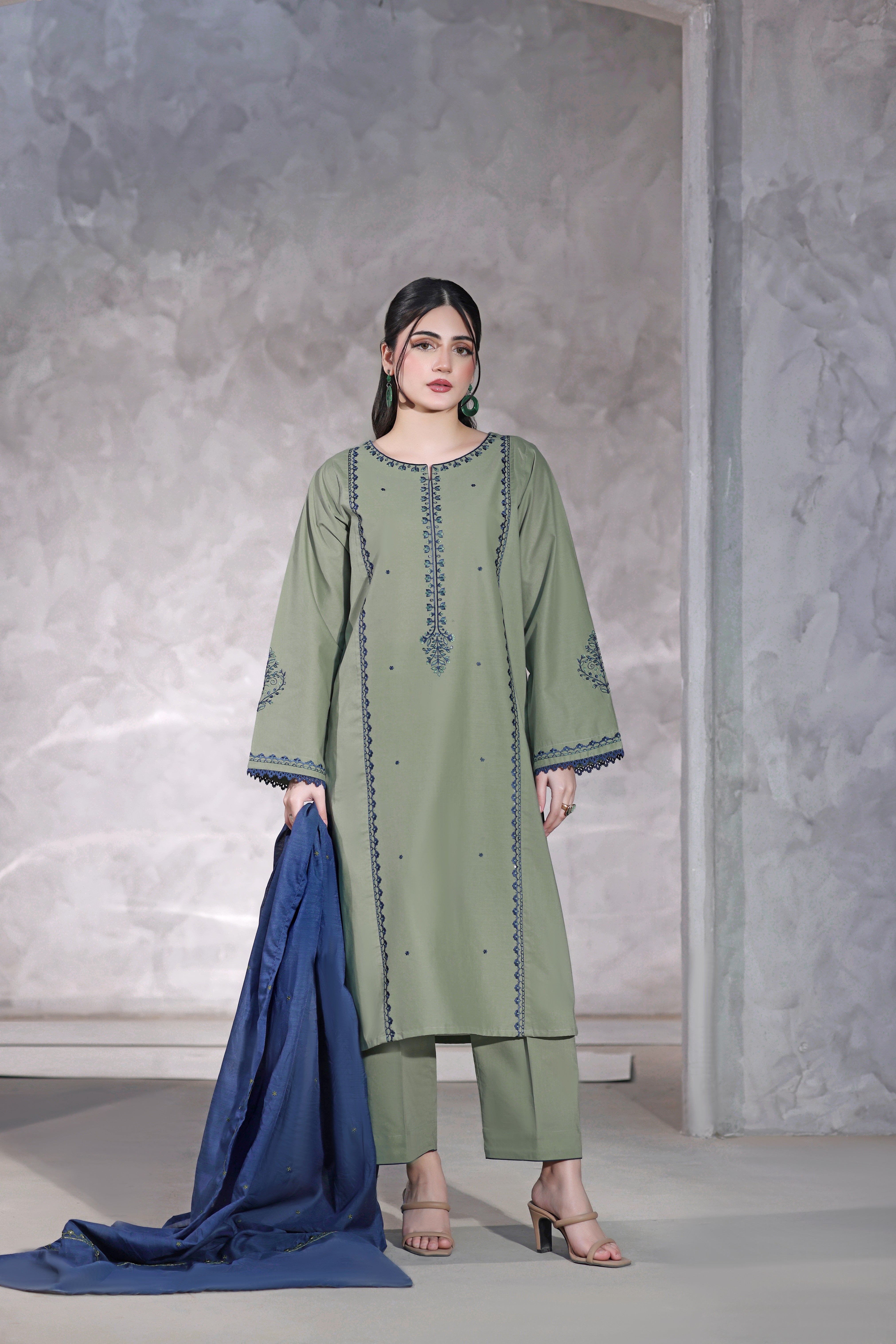 Serene Embroidered 3PC Lawn Dress