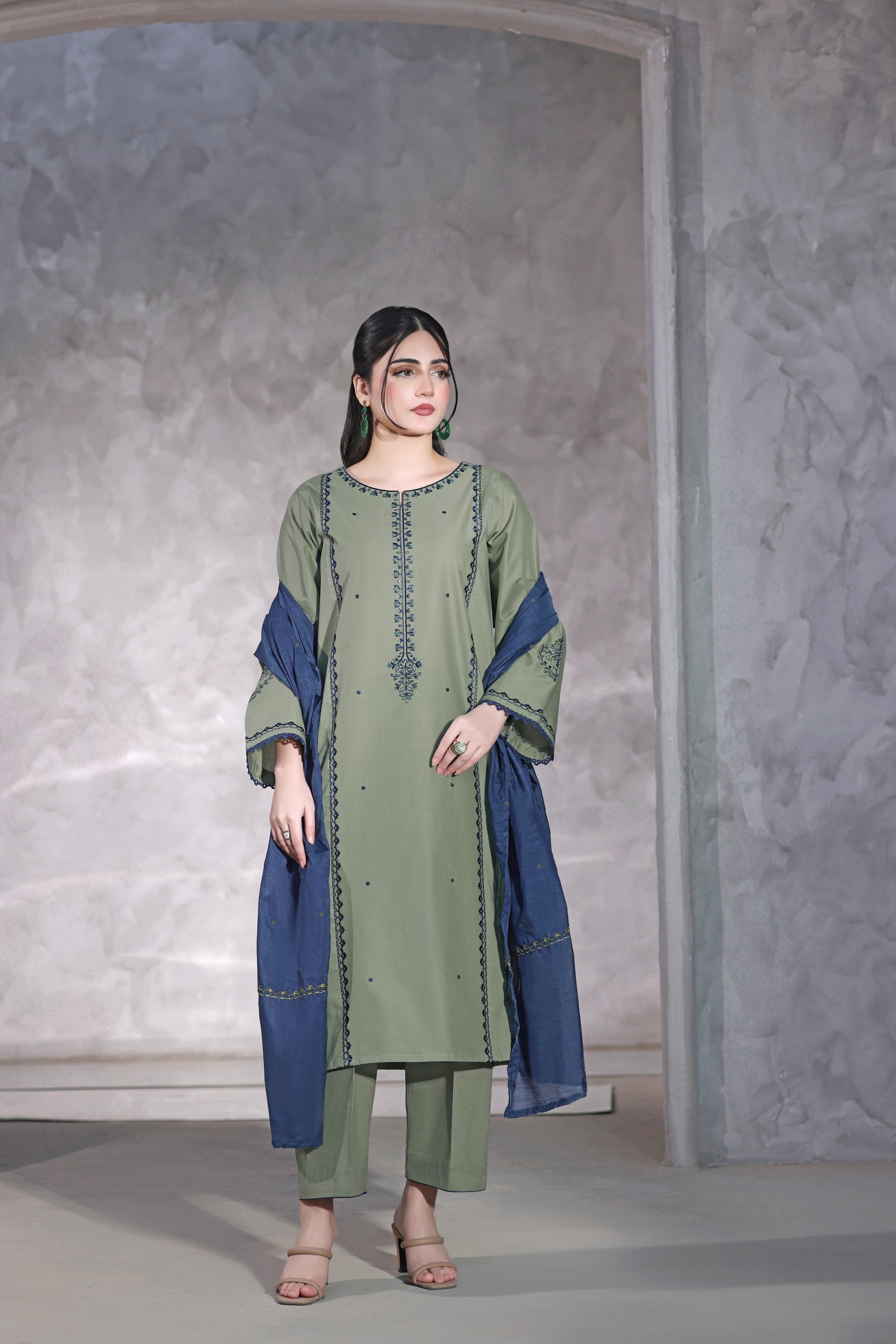 Serene Embroidered 3PC Lawn Dress
