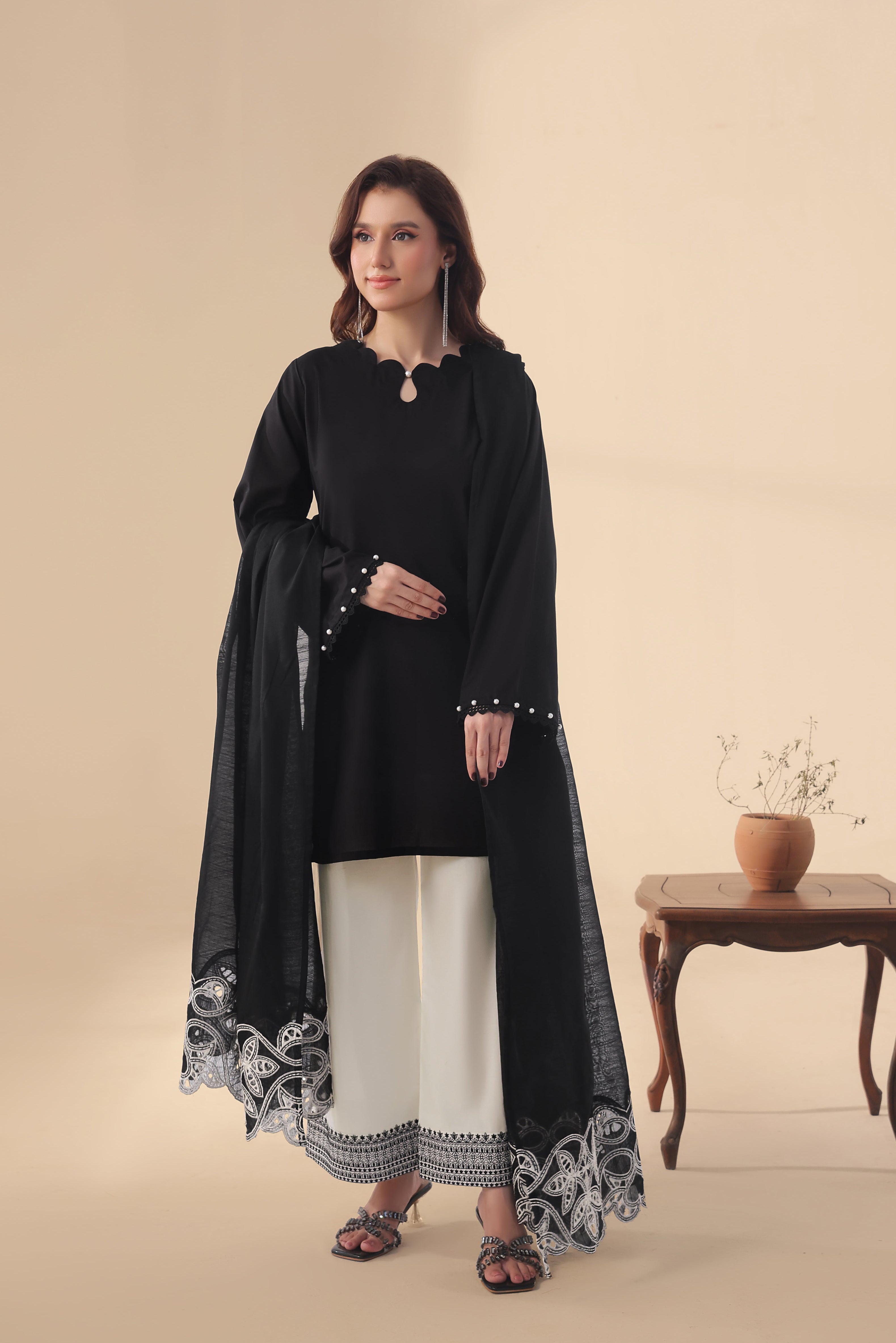 Siren Embroidered 3PC Lawn Dress