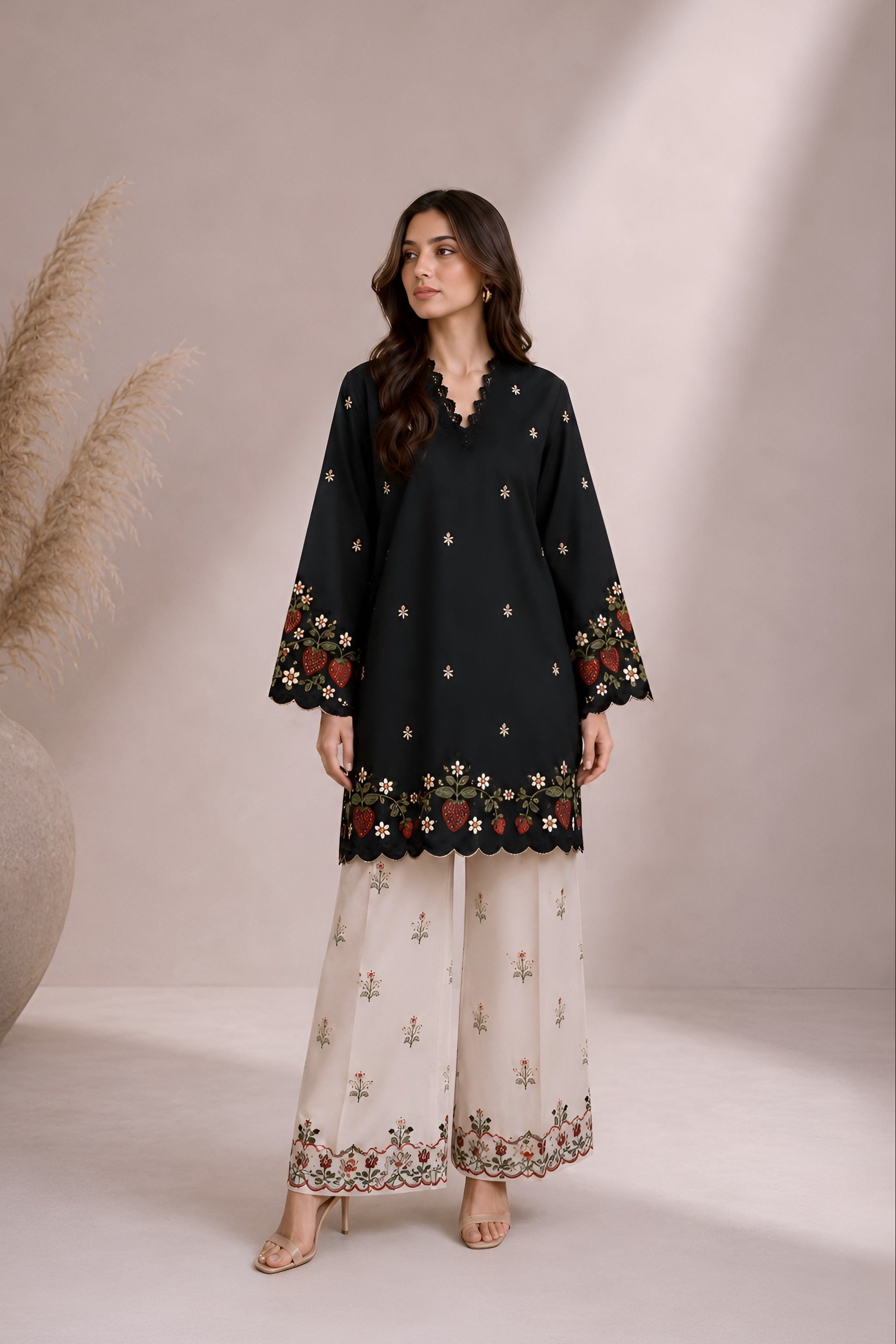 Strawberry Emb. Lawn 2PC Dress