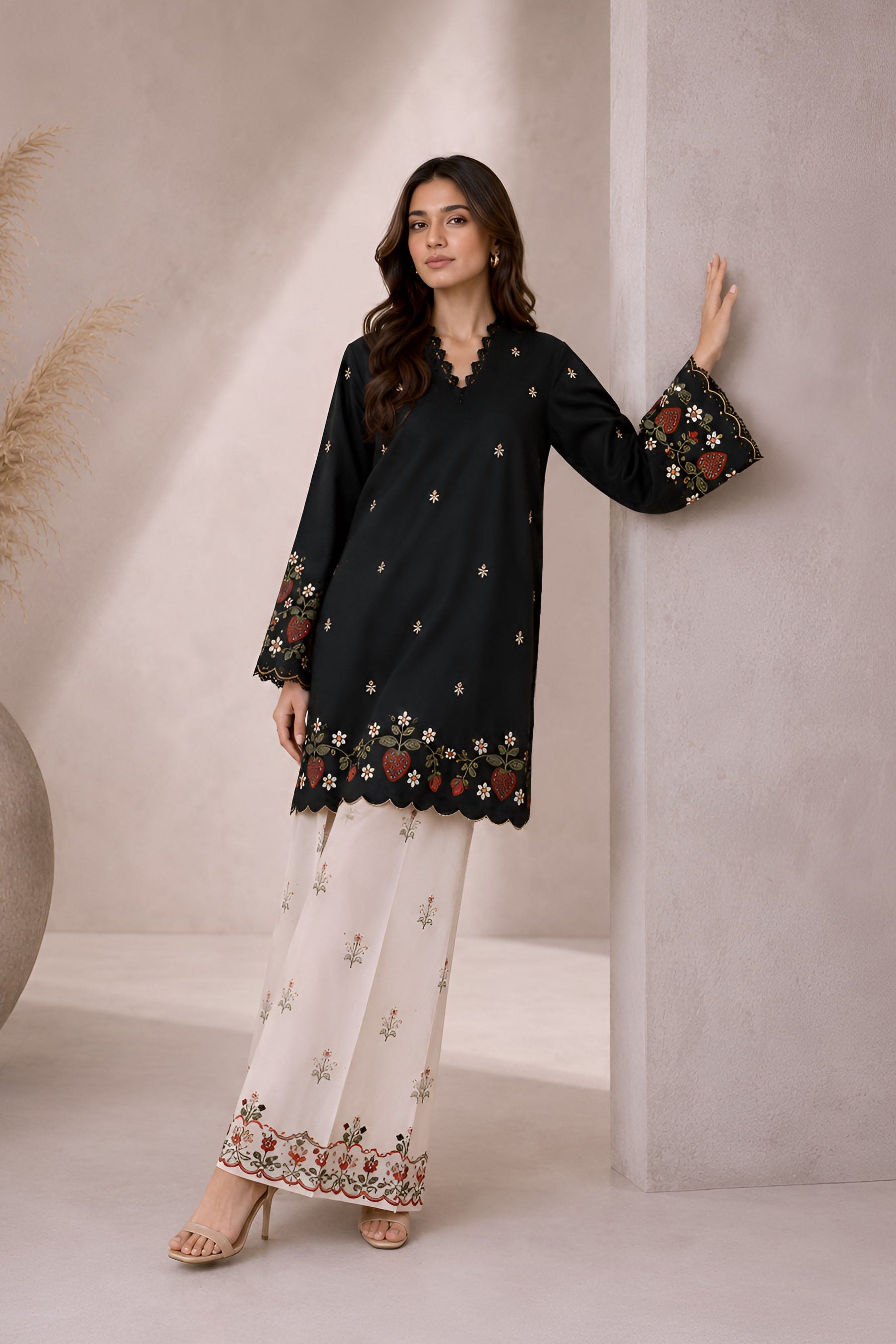 Strawberry Emb. Lawn 2PC Dress