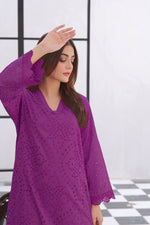 Load image into Gallery viewer, GlowBerry Schiffli Embroidered 2PC Dress
