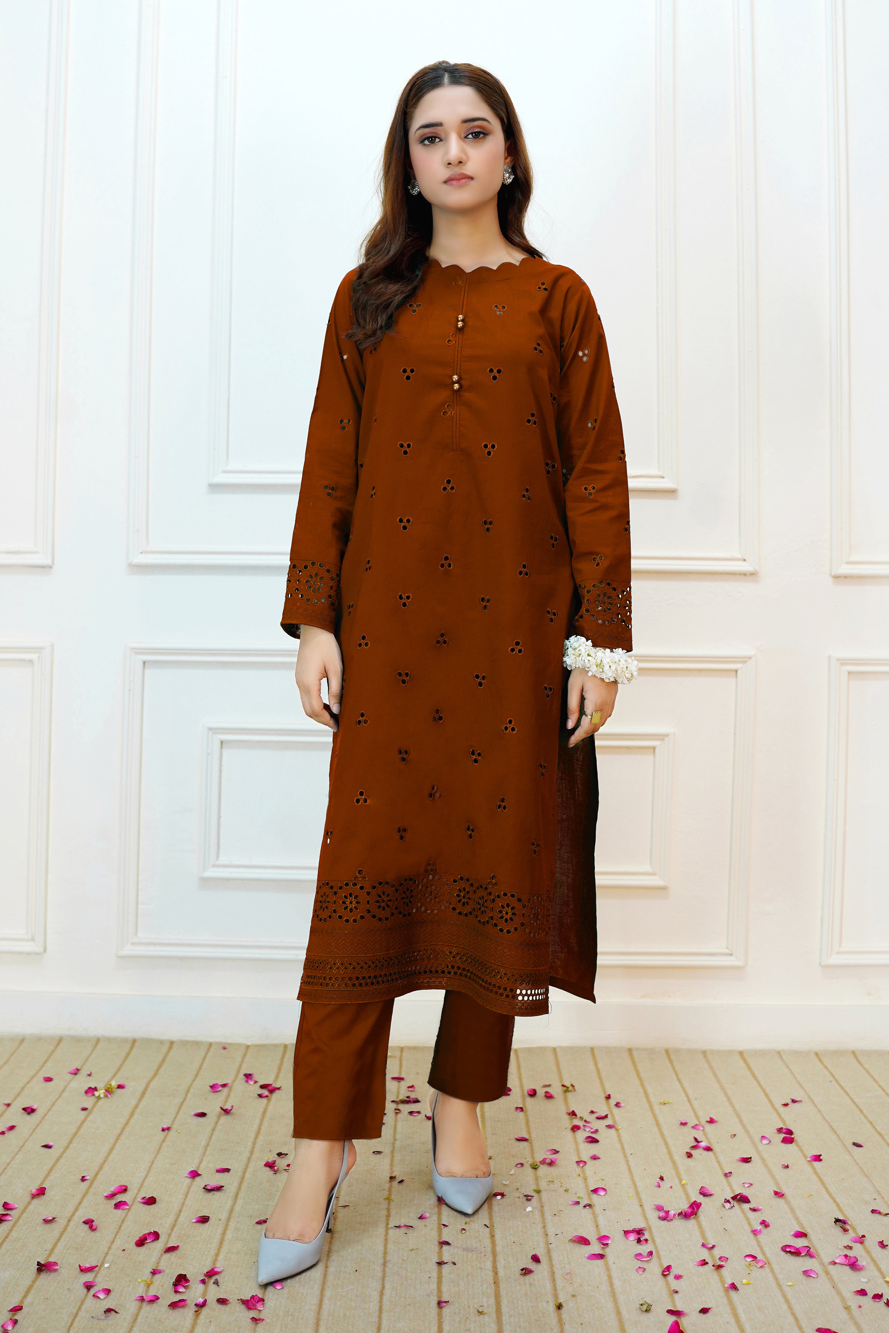 Luxeurs Embroidered Pretwear Designer Lawn Dress