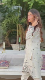 Load and play video in Gallery viewer, Moon Light Stitched 2pc Embroidered Suit