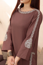 Load image into Gallery viewer, Russet Stitched 2pc Embroidered Suit