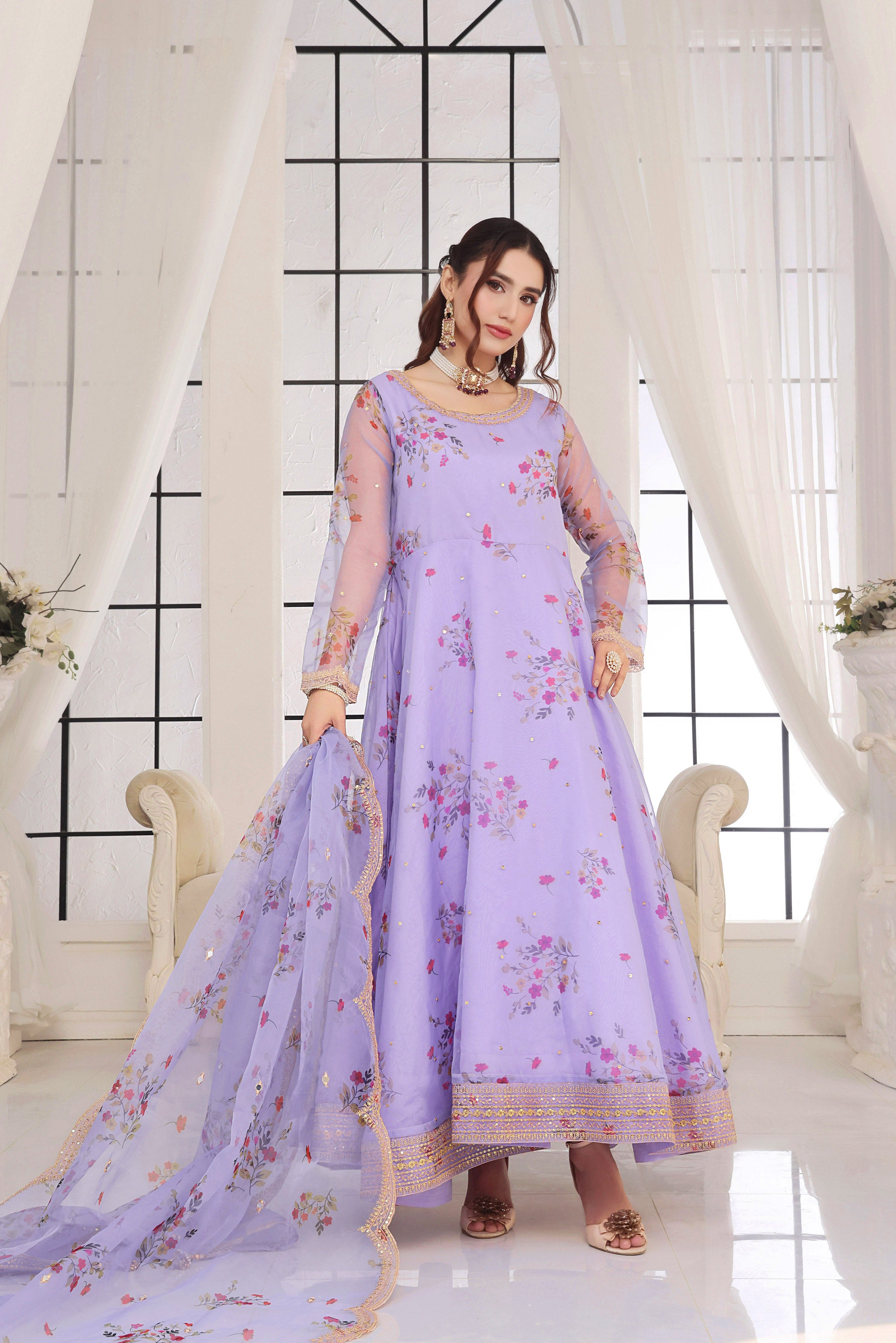 Shokh-e-Nazar Stitched 3PC Formal Organza Dress