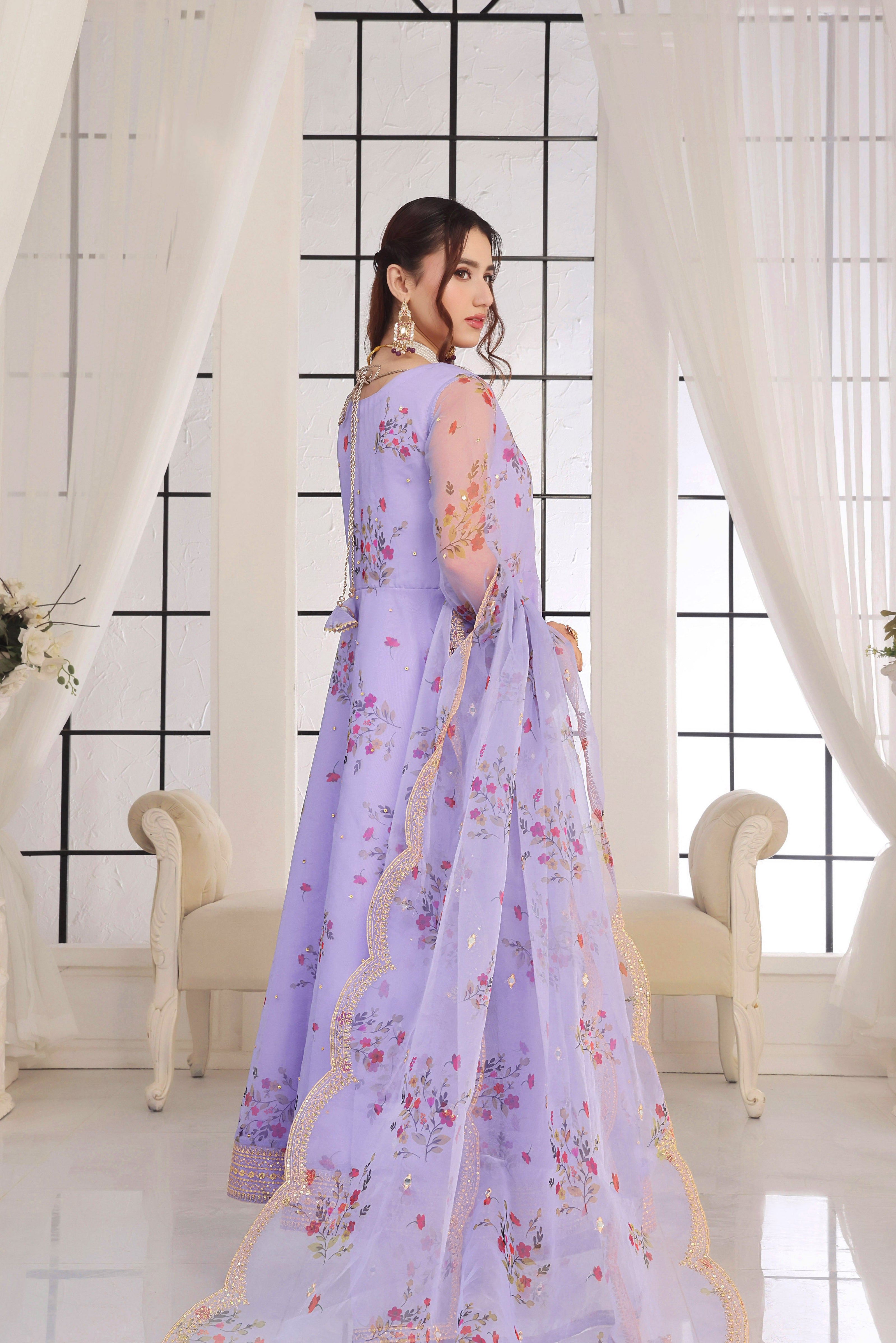 Shokh-e-Nazar Stitched 3PC Formal Organza Dress