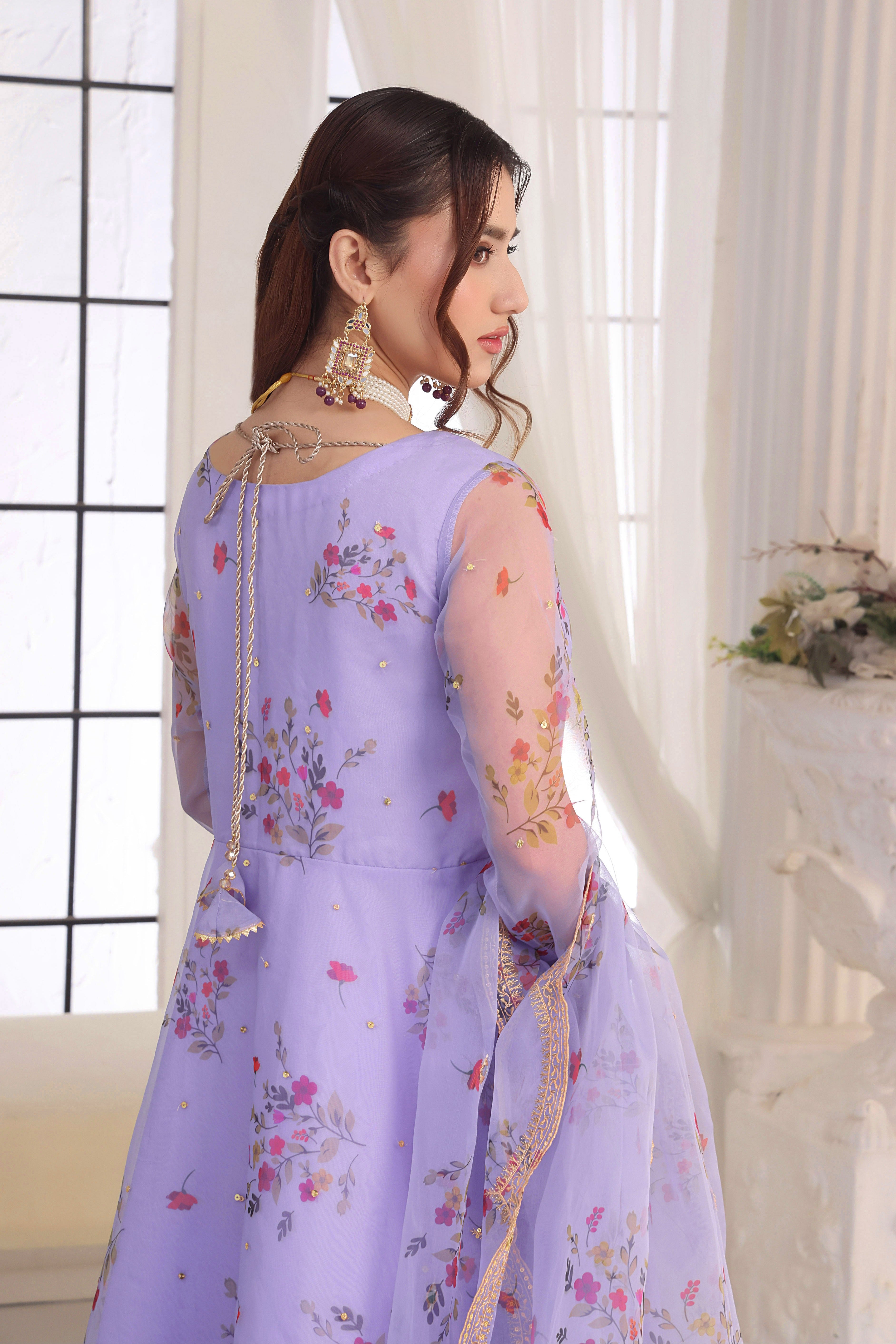Shokh-e-Nazar Stitched 3PC Formal Organza Dress