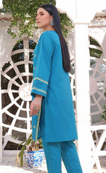 Load image into Gallery viewer, Pagoda Stitched 2 Piece Embroidered Cotton Suit