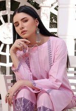 Load image into Gallery viewer, Pink-a-Boo Stitched 2 Piece Embroidered Cotton Suit
