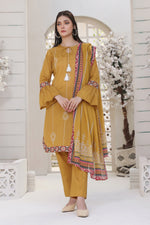 Load image into Gallery viewer, Musturd Waves Stitched 3 Piece Embroidered Lawn Cotton Suit
