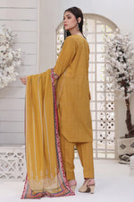 Load image into Gallery viewer, Musturd Waves Stitched 3 Piece Embroidered Lawn Cotton Suit
