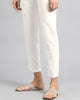 White Basic Straight Pants - Cambric