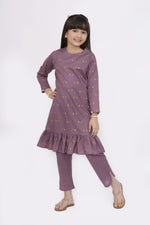 Load image into Gallery viewer, Mini-me Stitched 2 Piece Embroidered Cotton Suit For Kids