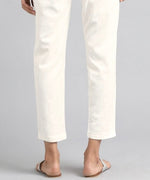 Load image into Gallery viewer, Basic Cambric Cotton Stitched straight Pants - White
