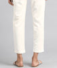 White Basic Straight Pants - Cambric