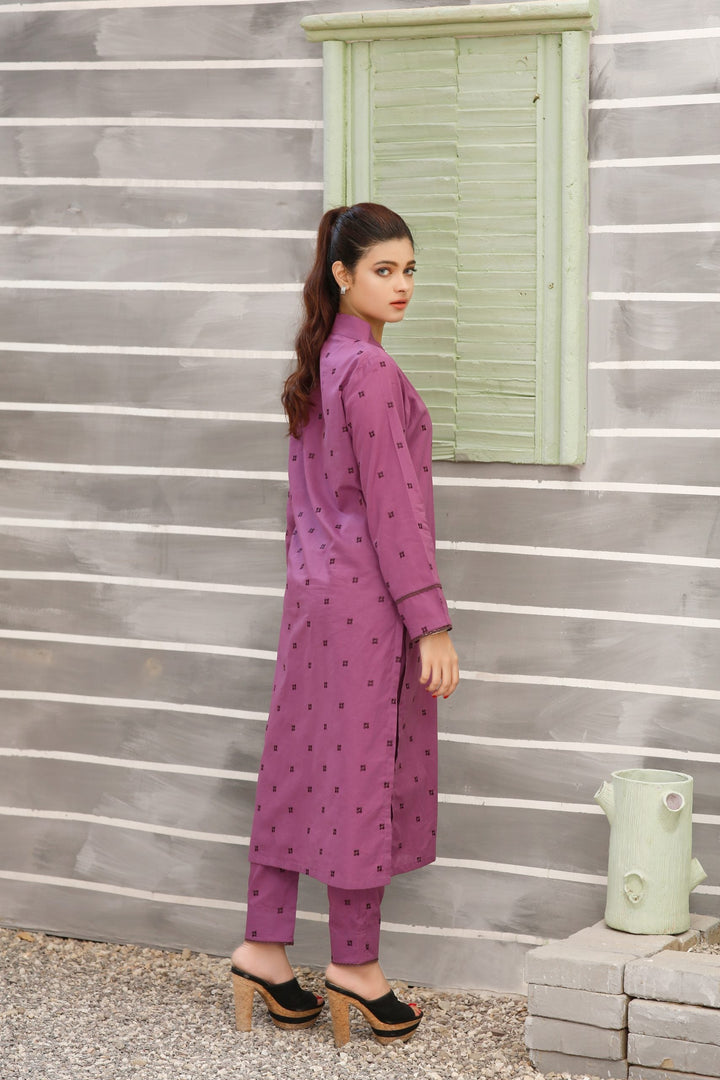 Bright Stitched 2 Piece Embroidered Cotton Suit