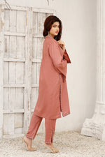 Load image into Gallery viewer, Rose Wood Stitched 2 Piece Embroidered Cotton Suit
