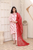 Peach Stitched 3pc Embroidered Silk Suit