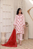 Peach Stitched 3pc Embroidered Silk Suit