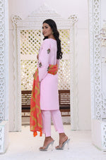 Load image into Gallery viewer, Blush Pink Stitched 3 Piece Embroidered Lawn Cotton Suit