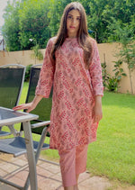 Load image into Gallery viewer, Coral Cloud Stitched 2 Piece Embroidered Cotton Suit