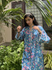 Tropical Blue Stitched 2pc Printed Suit
