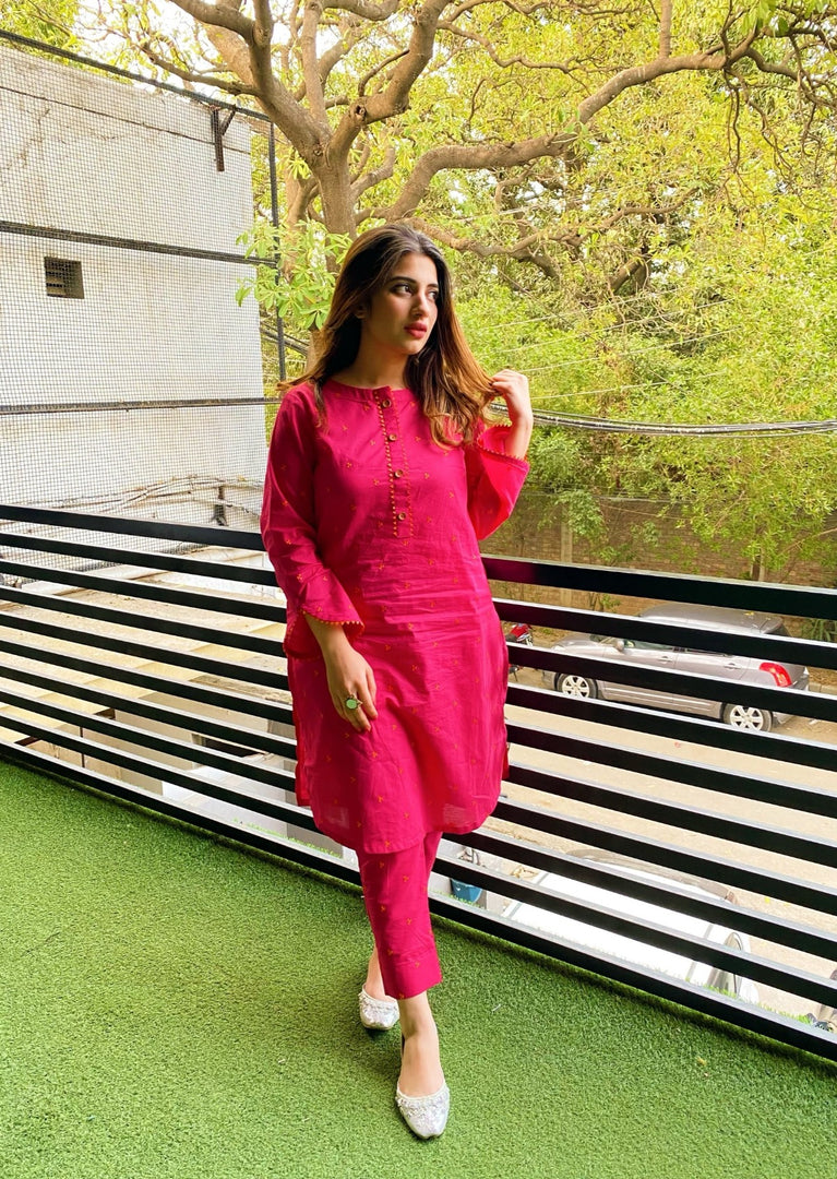 Rustic Stitched 2 Piece Embroidered Lawn Cotton Suit
