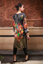 Load image into Gallery viewer, Black Flora Stitched Printed Lawn Kurti