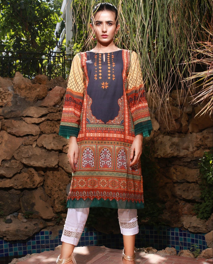 Mughal Tradition Stitched Printed Lawn Shirt