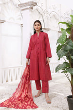 Load image into Gallery viewer, Ikat Stitched 3 Piece Embroidered Lawn Cotton Suit