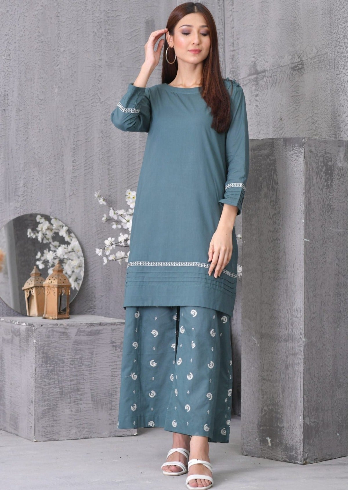 Latest Pakistani Fashion 2016 Light Blue Formal Dress