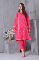Load image into Gallery viewer, Blossom Stitched 2 Piece Embroidered Cotton Suit