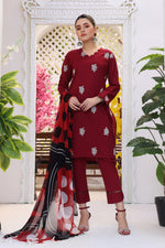 Load image into Gallery viewer, Maples Stitched 3 Piece Embroidered Lawn Cotton Suit