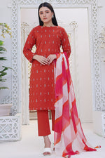 Load image into Gallery viewer, Rooibos Tea Stitched 3 Piece Embroidered Lawn Cotton Suit