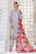 Load image into Gallery viewer, Ziczac Stitched 3 Piece Embroidered Lawn Cotton Suit
