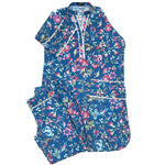 Load image into Gallery viewer, Tropical Blue Stitched 2 Piece Floral Printed Cotton Suit
